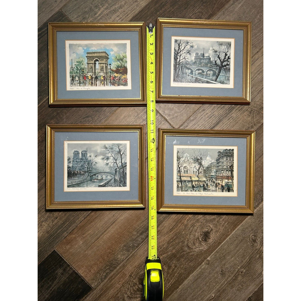 4 small pictures of Paris -gold frame -Home Decor